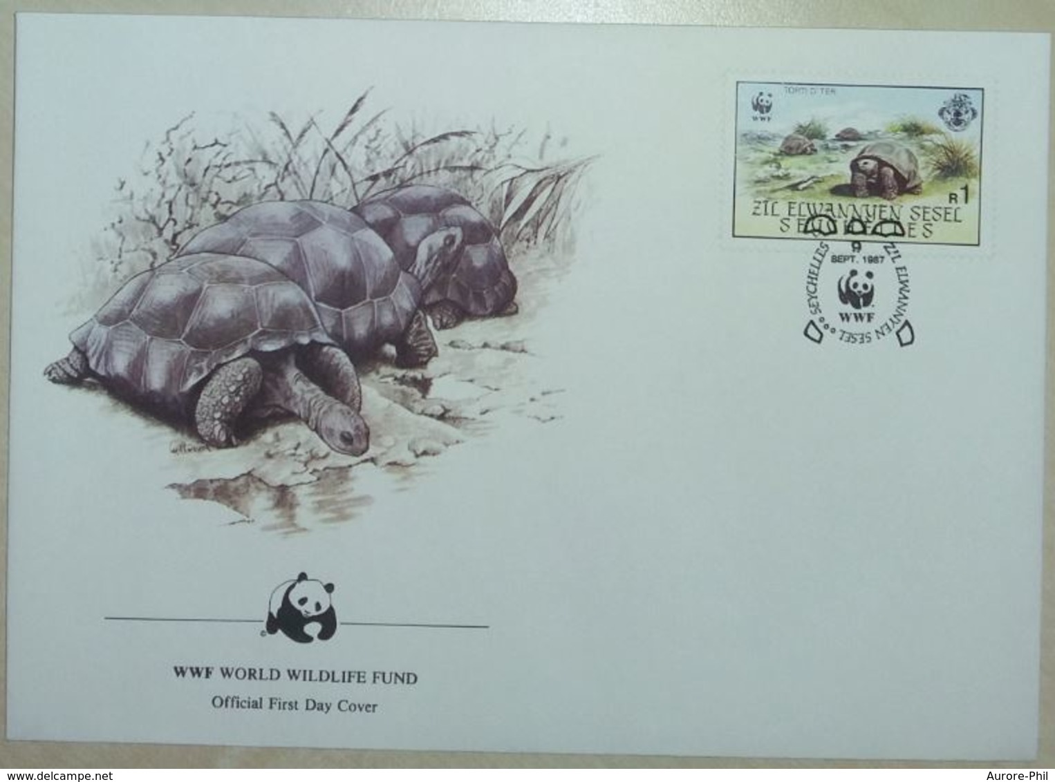 FDC WWF Seychelles Tortues Terrestres  1987 - Tortues