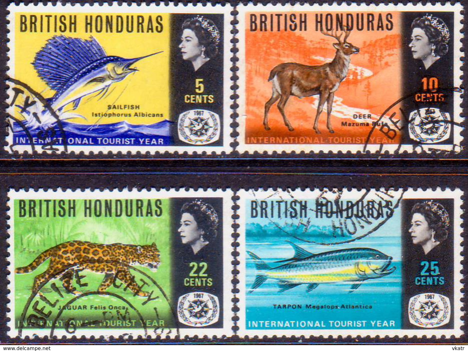 British Honduras 1967 SG #246-49 Compl.set Used Int. Tourist Year - British Honduras (...-1970)