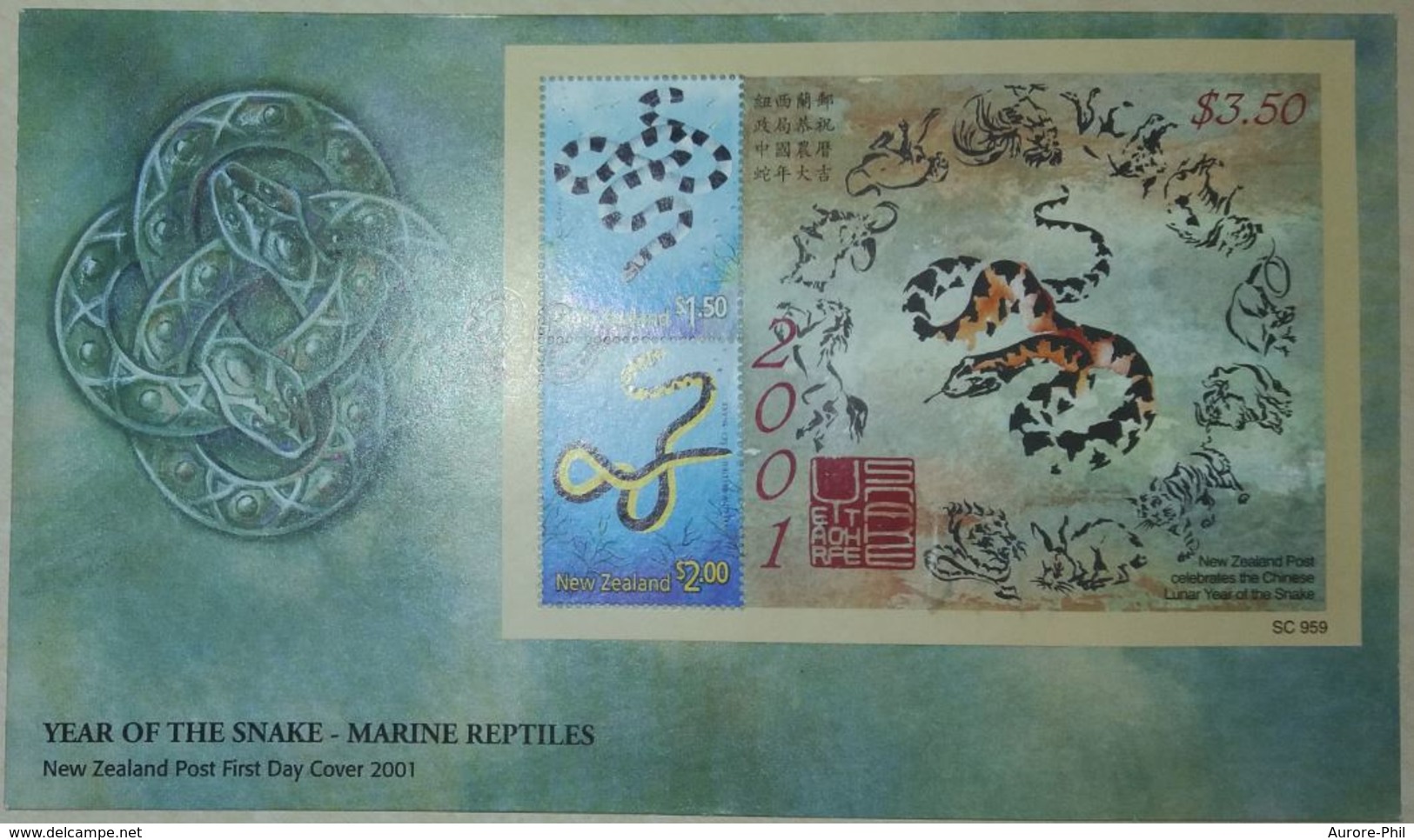 FDC New Zealand  Reptiles Serpents 2001 - Serpientes