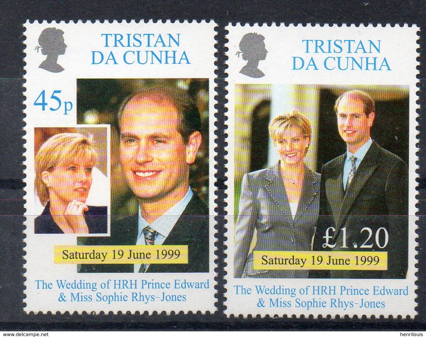 TRISTAN DA CUNHA  Timbres Neufs ** De 1999  ( Ref 6485 ) Famille Royale - Mariage - Tristan Da Cunha