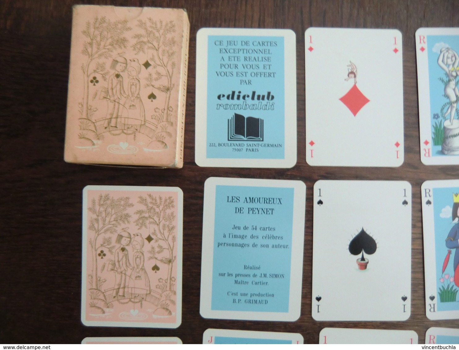 Jeu De 54 Cartes à Jouer Des Amoureux De Peynet Ediclub Rombaldi Parfait état Neuf En Boite Couleur Rouge - Playing Cards (classic)