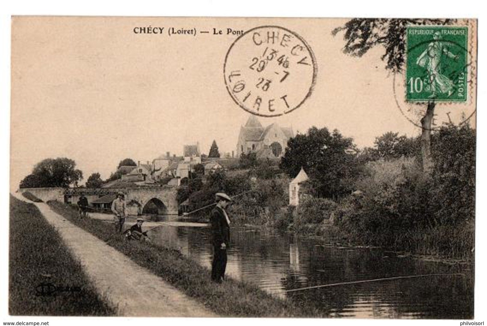 CHECY LE PONT PECHEURS ANIMEE - Altri & Non Classificati