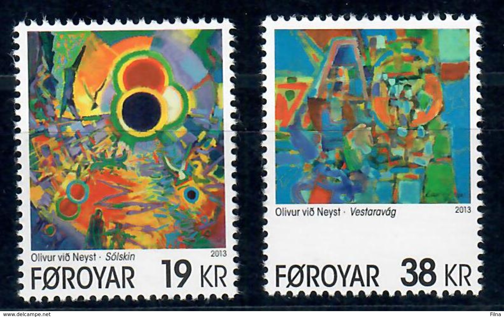 ISOLE FAROER - 2013 - ARTE. OLIVUR NEYST. SERIE COMPLETA. - MNH** - Isole Faroer