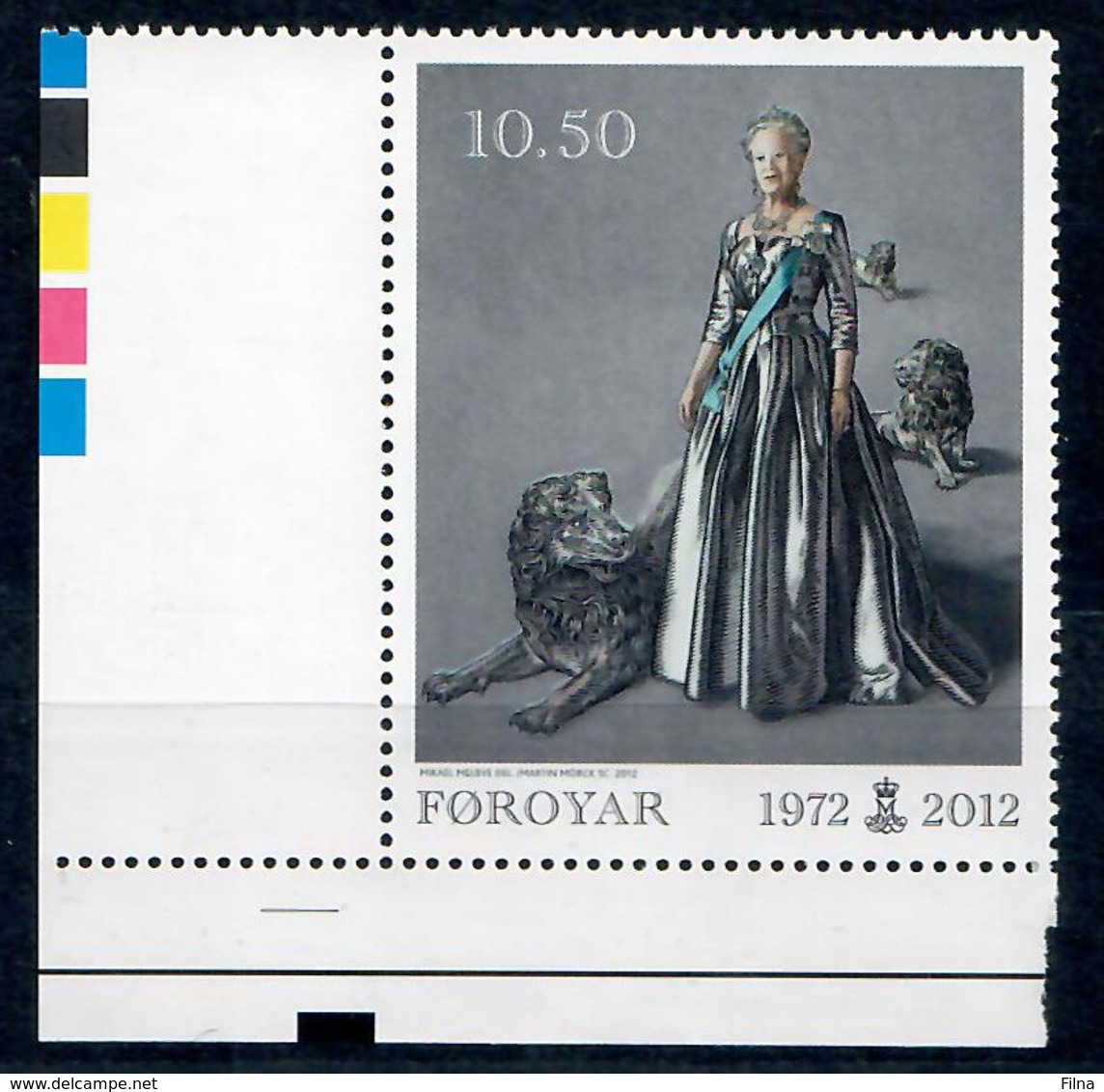 ISOLE FAROER - 2012 - 40° ANNIV. REGNO REGINA MARGARETHA Ii. - MNH** - Isole Faroer