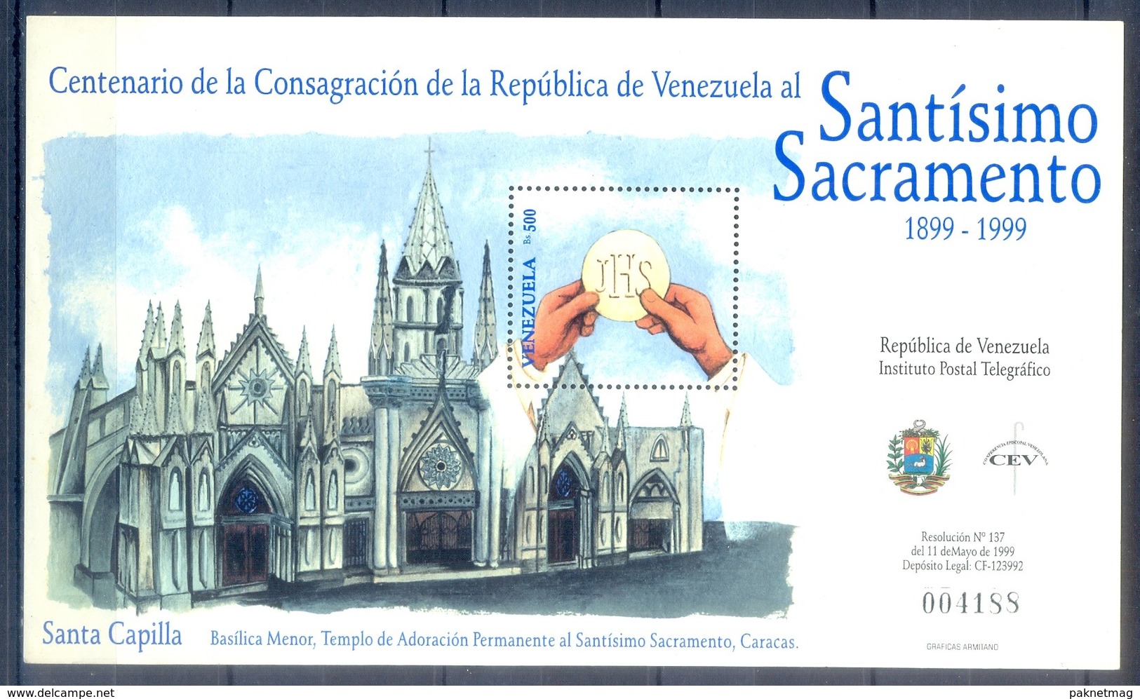B33- Venezuela 1999 Holy Sacrament Church Religion. - Venezuela