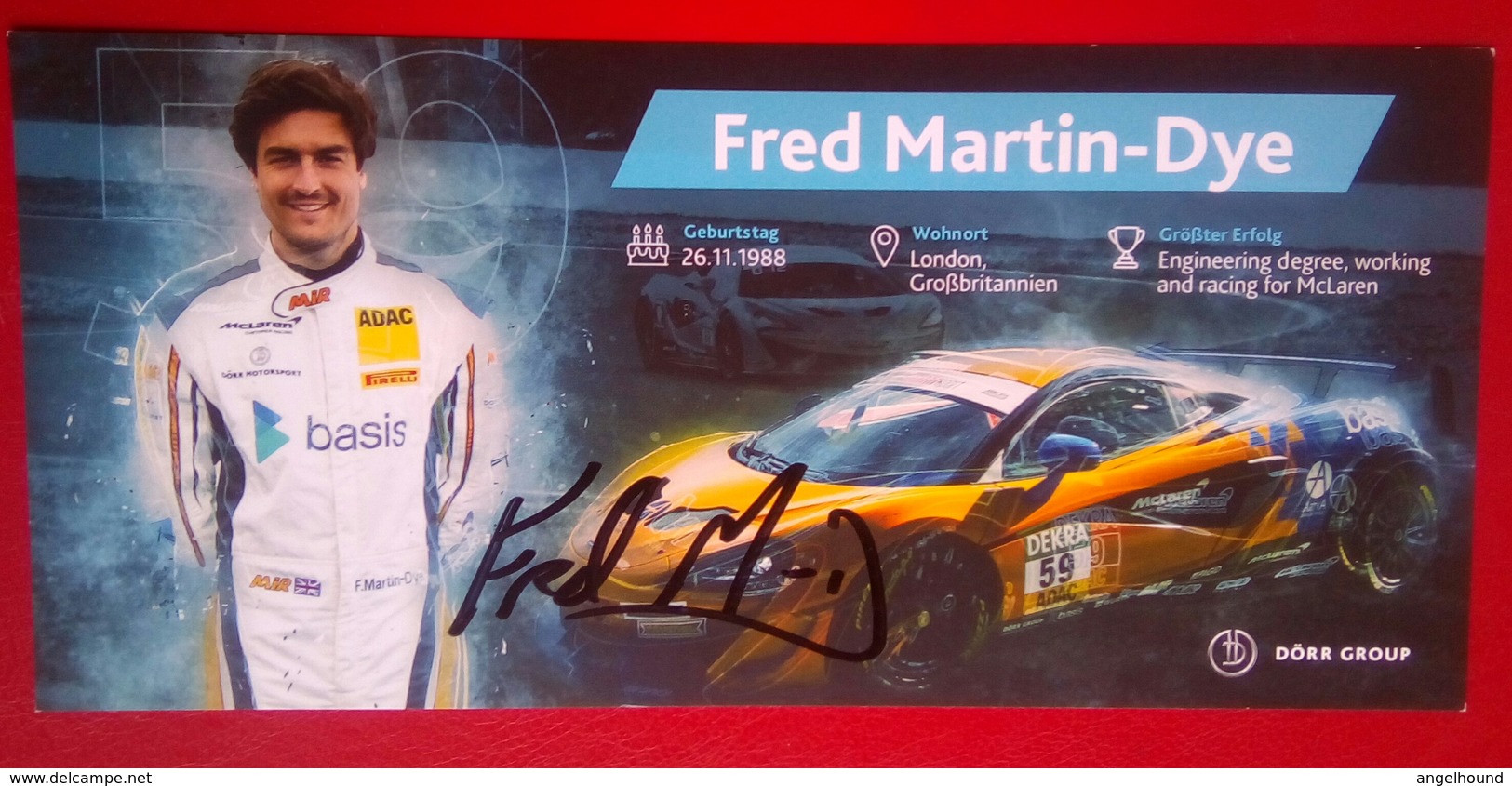 Fred Martin-Dye (Dorr Group) - Autographes