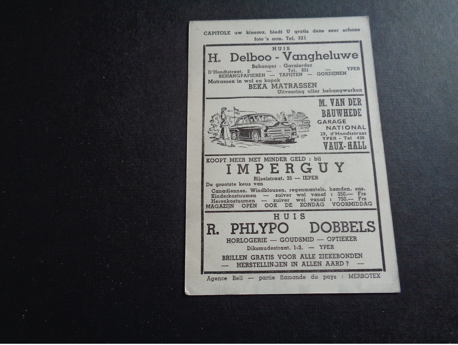 Artiste ( 278 )  Acteur  Cinéma  Ciné   Film  Bioscoopreclame  Ieper  Ypres Reclame :   Ginette Leclerc - Publicité Cinématographique