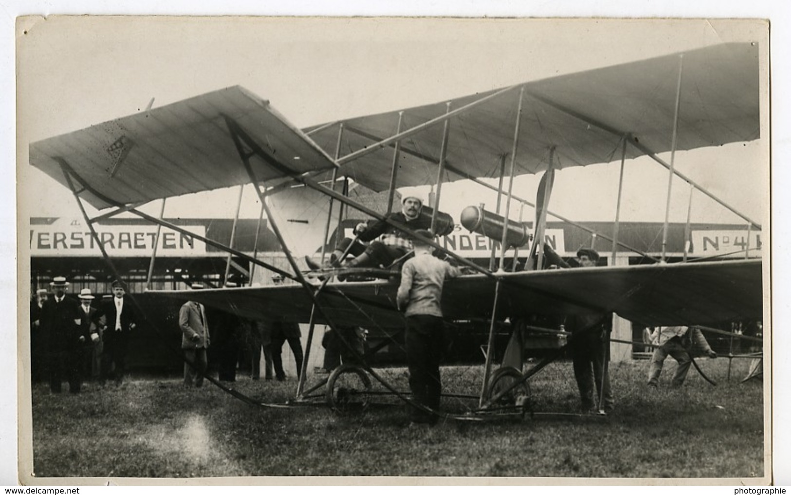 Belgique Bruxelles Meeting De Stockel Aviation Verstraeten Sur Sommer Ancienne Photo 1910 - Aviation