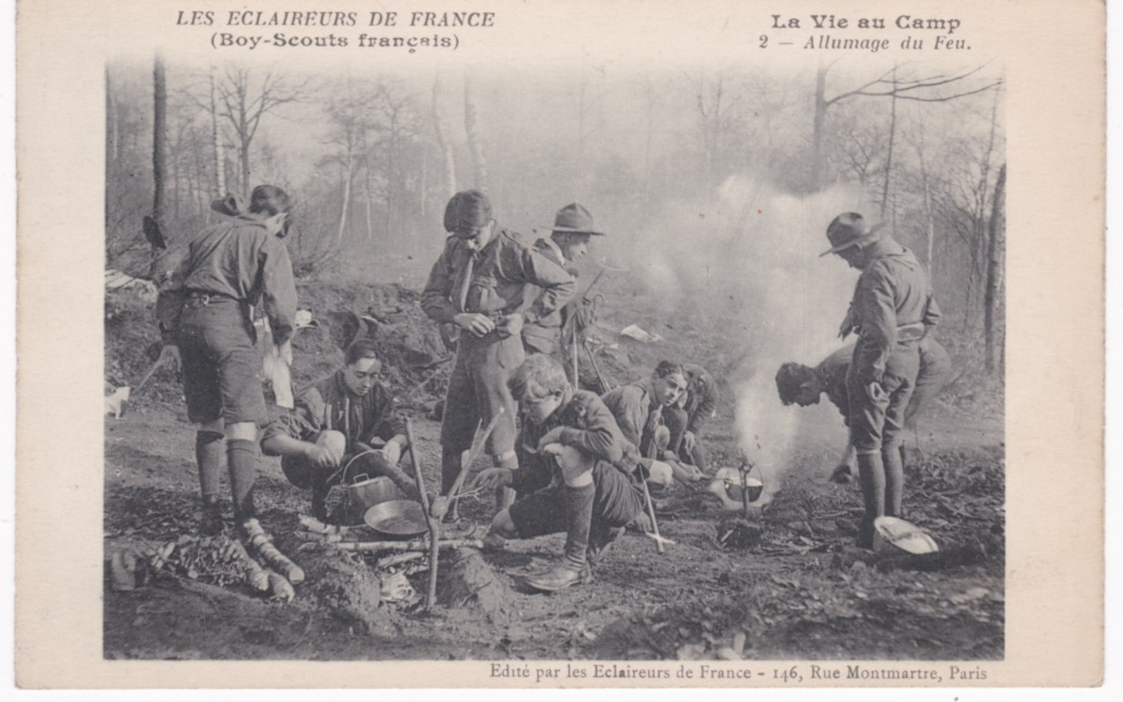 Les Eclaireurs De France - Boy-Scouts Français - La Vie Au Camp - Allumage Du Feu - Ed. Eclaireurs, Paris - Pfadfinder-Bewegung