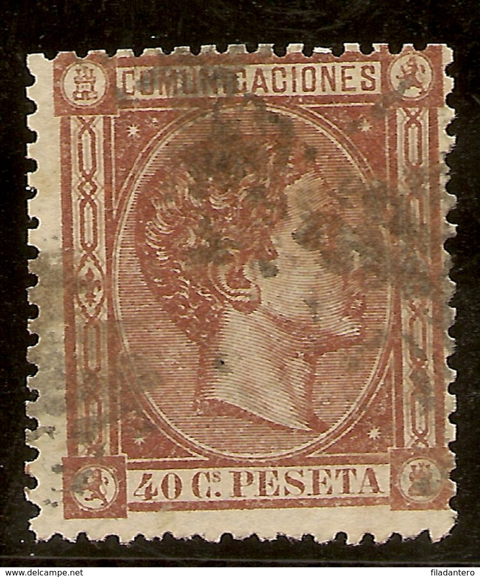 España Edifil 167 (º)  40 Céntimos Castaño  Alfonso XII  1875  NL1226 - Usados