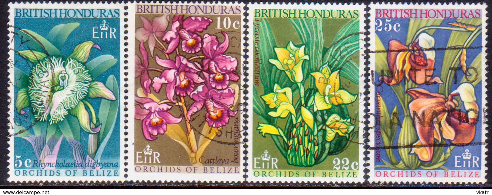 British Honduras 1969 SG #268-71 Compl.set Used Orchids (1st Series) - Honduras Britannico (...-1970)