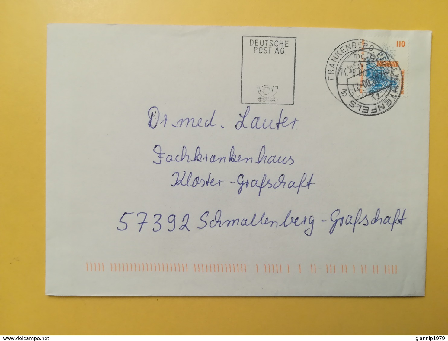 2000 BUSTA GERMANIA DEUTSCHE BOLLO EXPO ANNULLO FRANKENBERG  GERMANY - Storia Postale