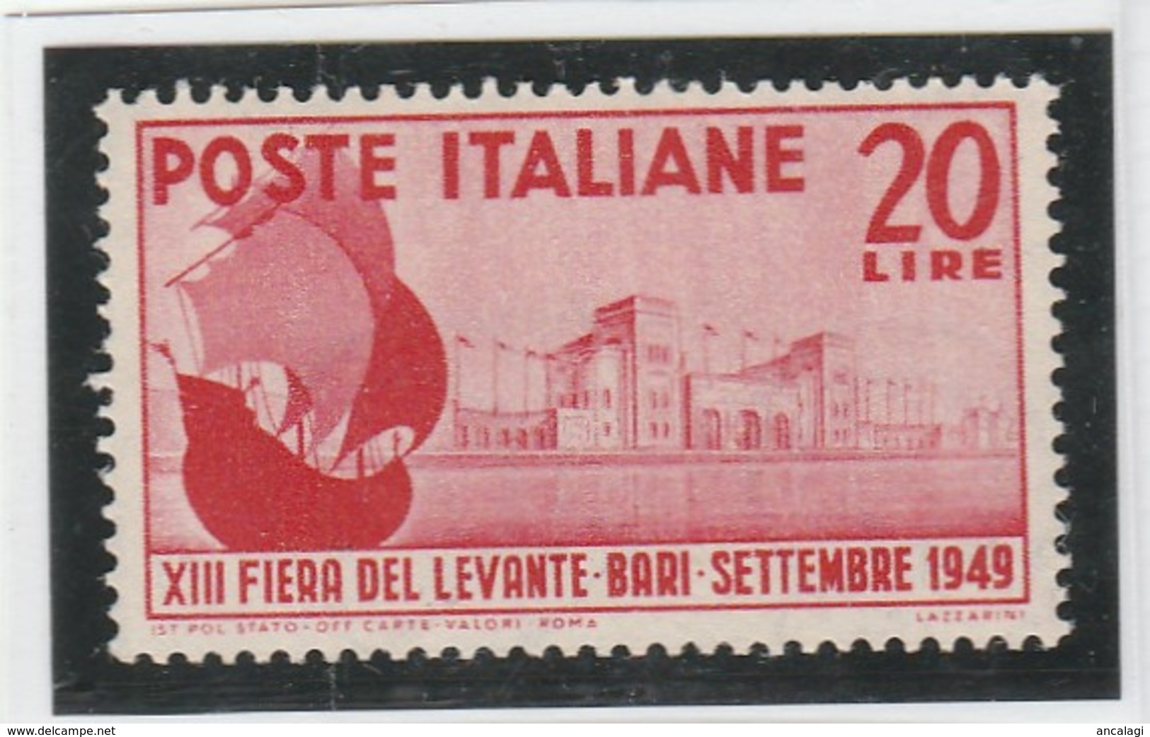 FR.NU.0023C - REPUBBLICA 1949 - "FIERA DI BARI" 1 V. Nuovo* Linguellato - 1946-60: Mint/hinged