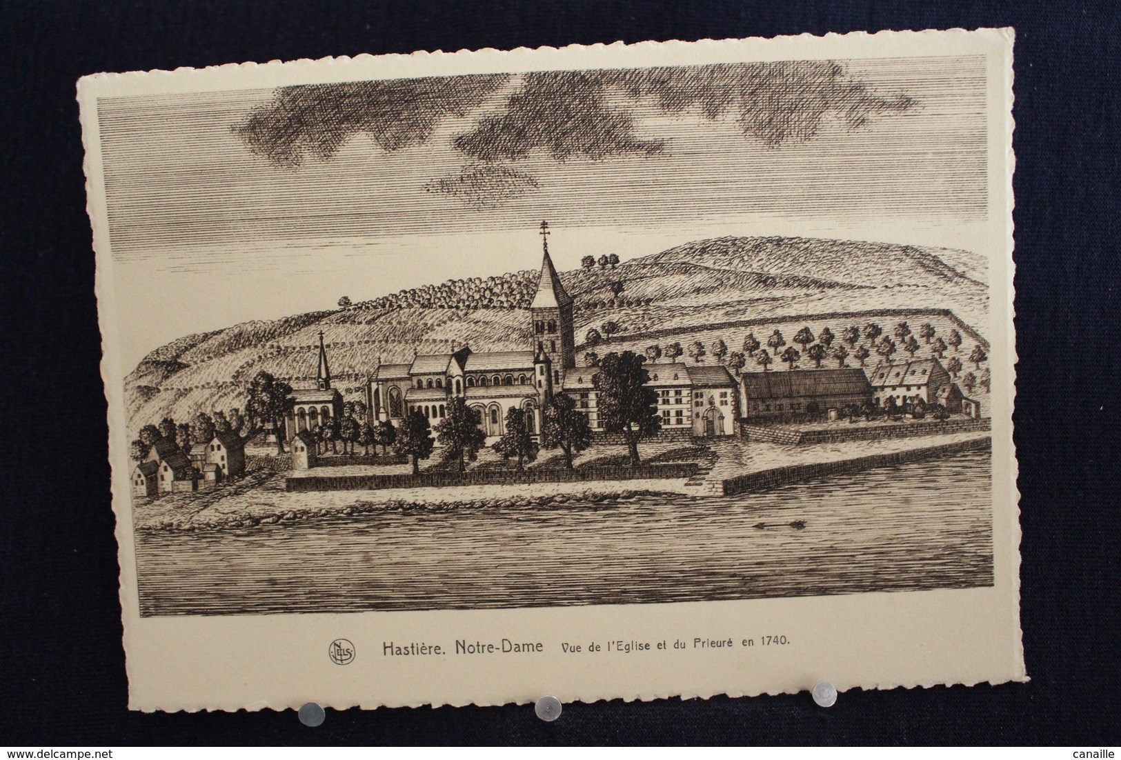 I - 64 / Lot 3 Cartes - Namur - Hastière, Notre-Dame, Vue De L'Église Et Du Prieuré En 1740 / Ciculé - Hastière