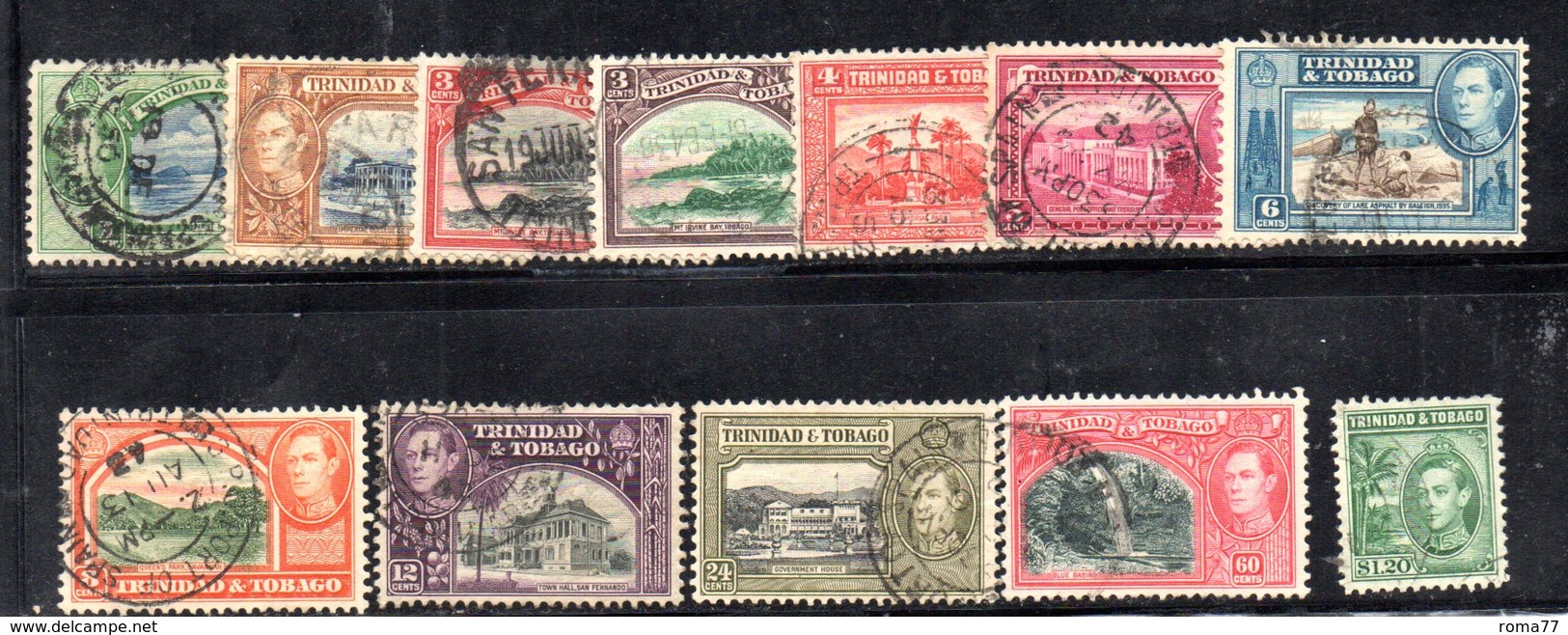 APR2057 - TRINIDAD TOBAGO 1938 , Alcuni Valori Usati  (2380A) . - Trindad & Tobago (...-1961)