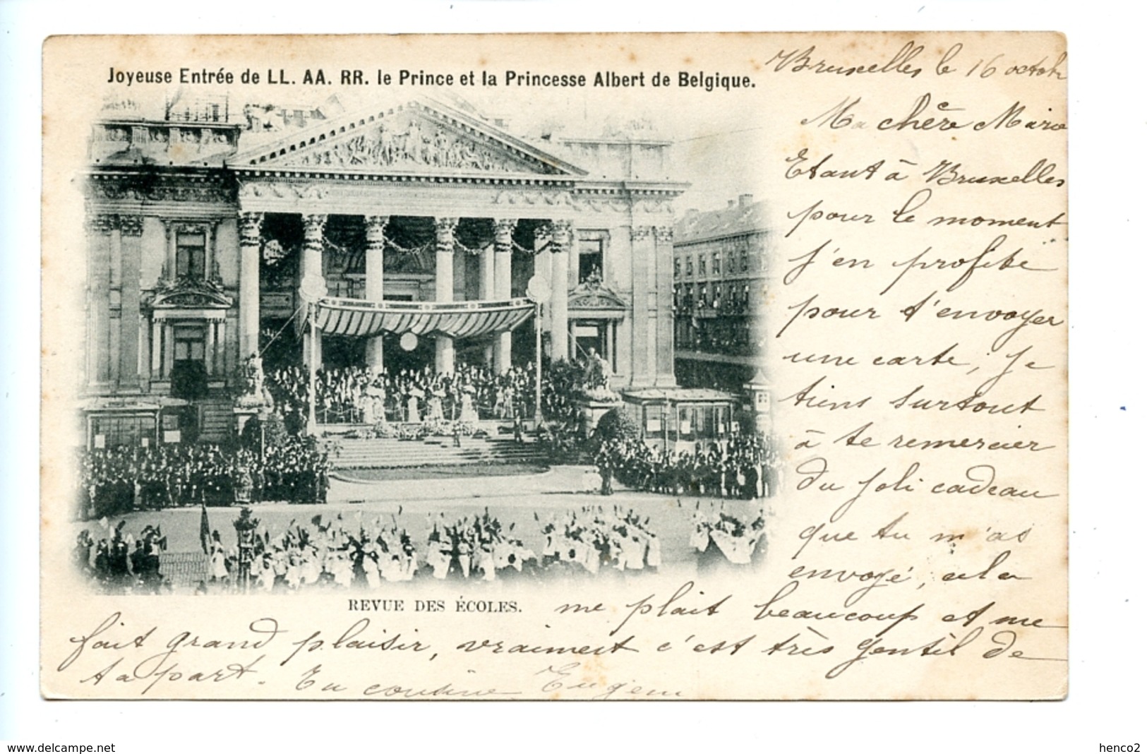 Joyeuse Entrée De LL. AA. RR. Le Prince Et La Princesse Albert De Belgique. - Revue Des écoles  (1900) Bruxelles - Fêtes, événements