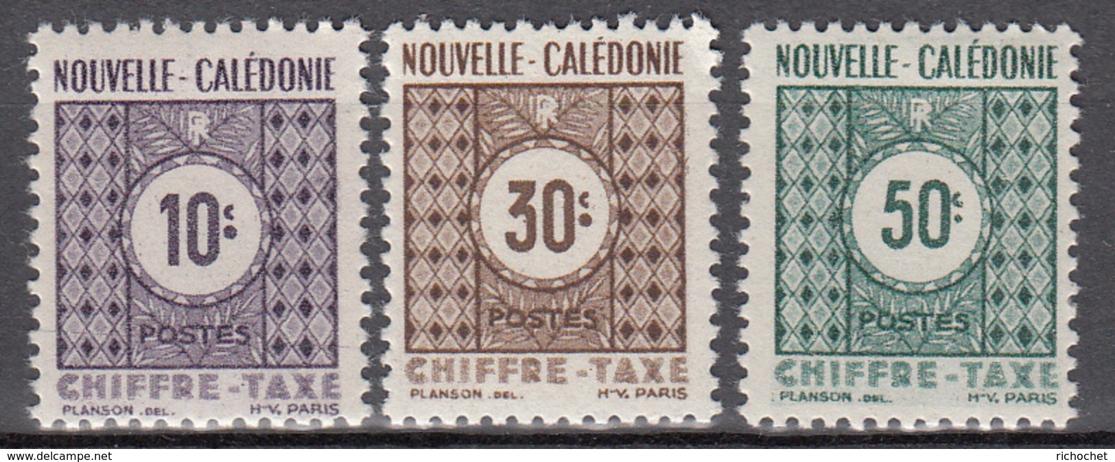 Nouvelle-Calédonie TX  39 à 41 ** - Timbres-taxe