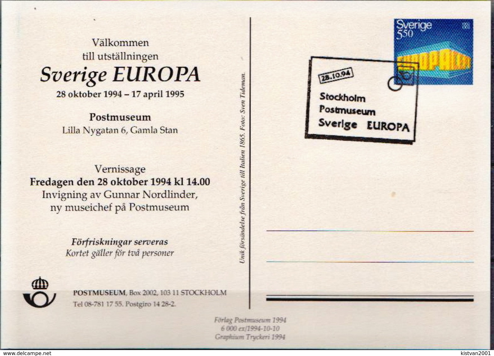 Sweden Cancelled Postal Stationery Card - Postal Stationery