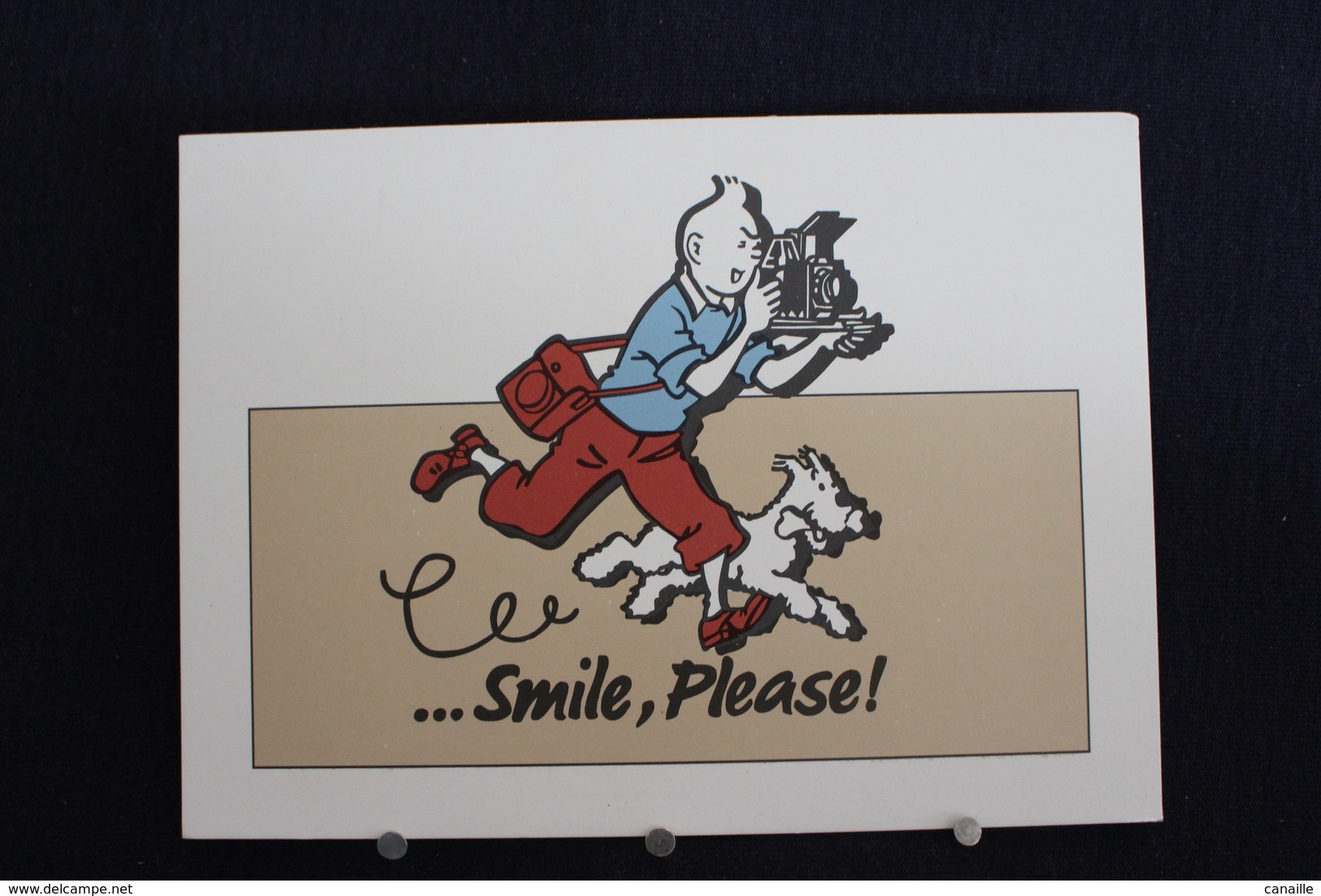 I - 66 / 2 Cartes  Publicité - Publiciteit - Illustrateurs - Signés  Hergé    - Tintin Et Milou... Smile, Please -1992 - Hergé