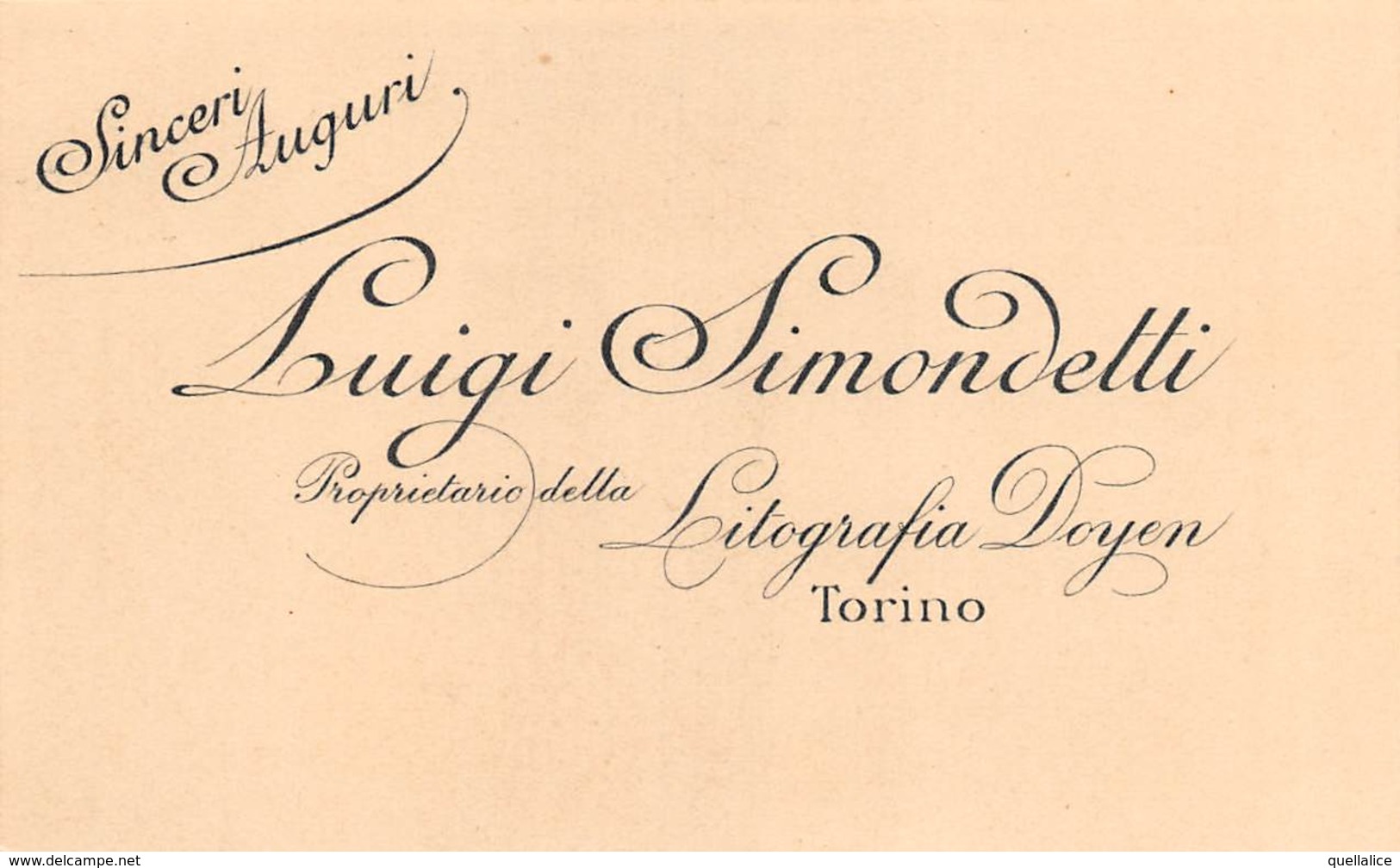 01226 "CARTONCINO DA VISITA - LUIGI SIMONDETTI - PROPRIETARIO LITOGRAFIA DOYEN - TORINO " - Visiting Cards