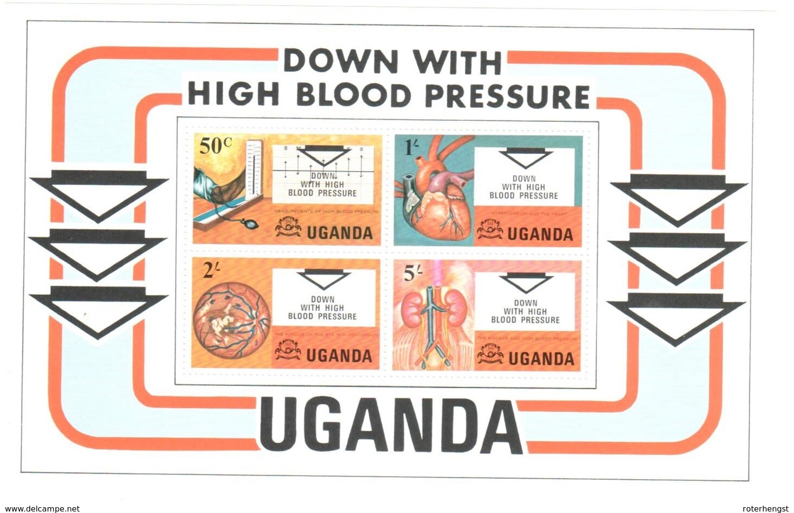 Uganda Sheet Mnh ** Blood Pressure Health Medicine 1978 - Uganda (1962-...)