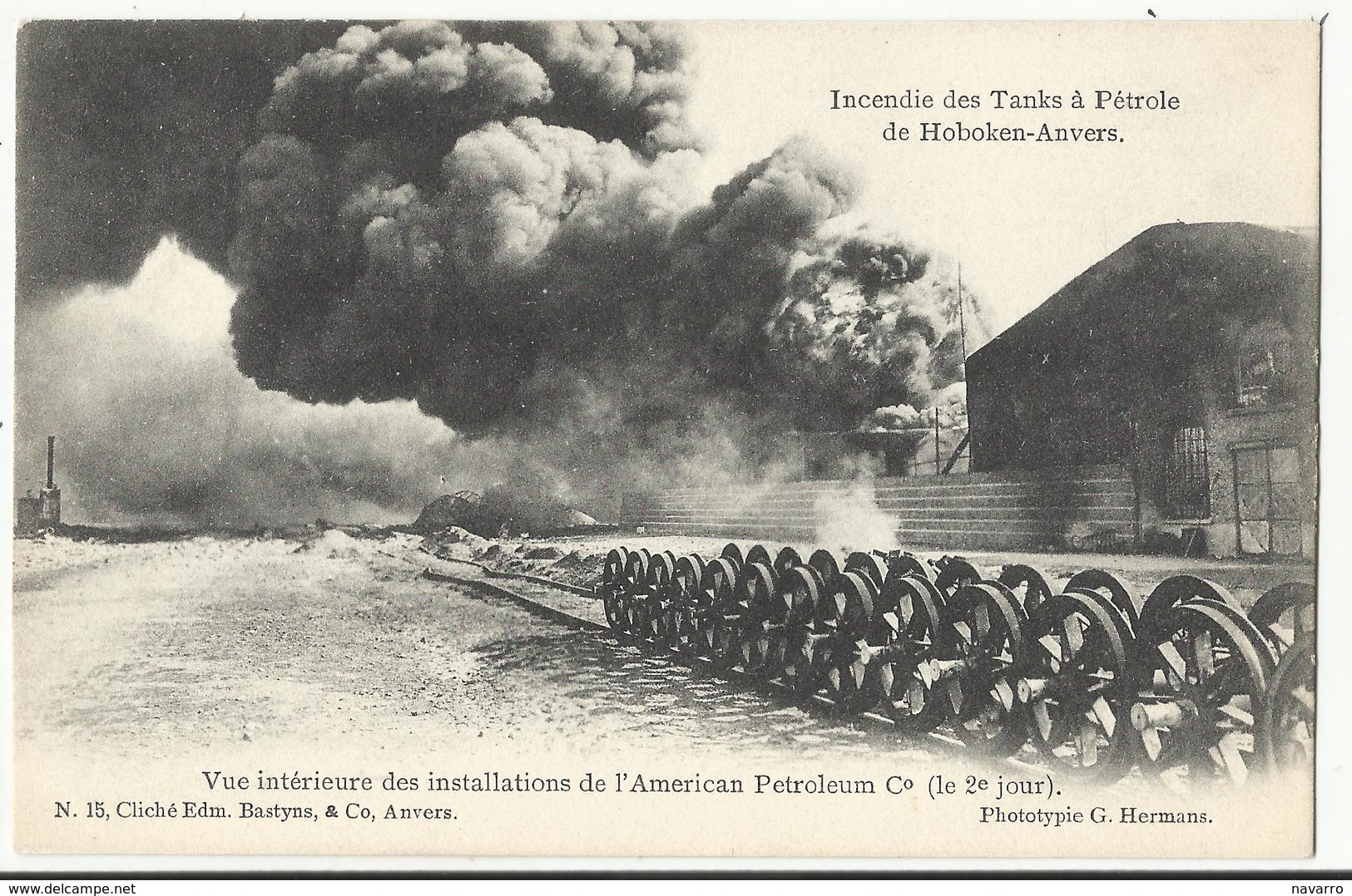 HOBOKEN -  Incendie Des Tanks à Pétrole De Hoboken-Anvers, Vue Intérieure Des Installations De L'American Petroleum C° - Antwerpen