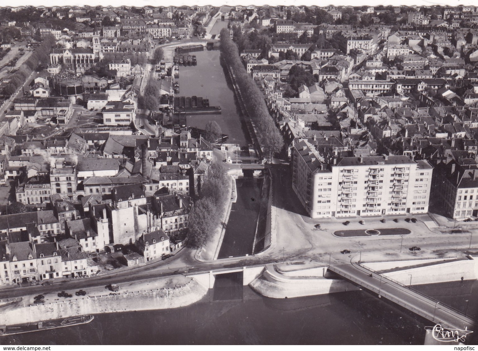 71-Chalon-sur-Saône Vue Aérienne La Saône & Le Canal - Chalon Sur Saone