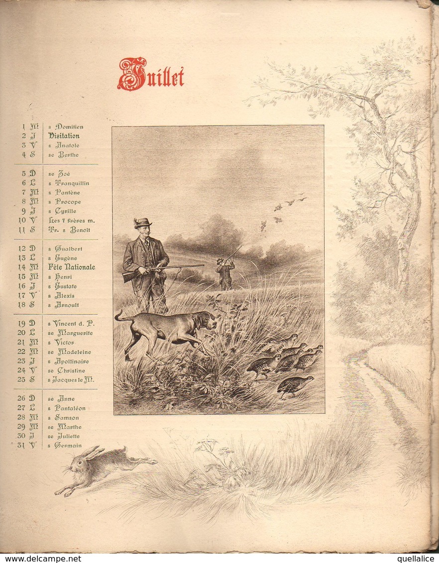 01232 "CALENDARIO ST. RUBERT 1903"  ANIMATO ANIMALI - Grand Format : 1901-20