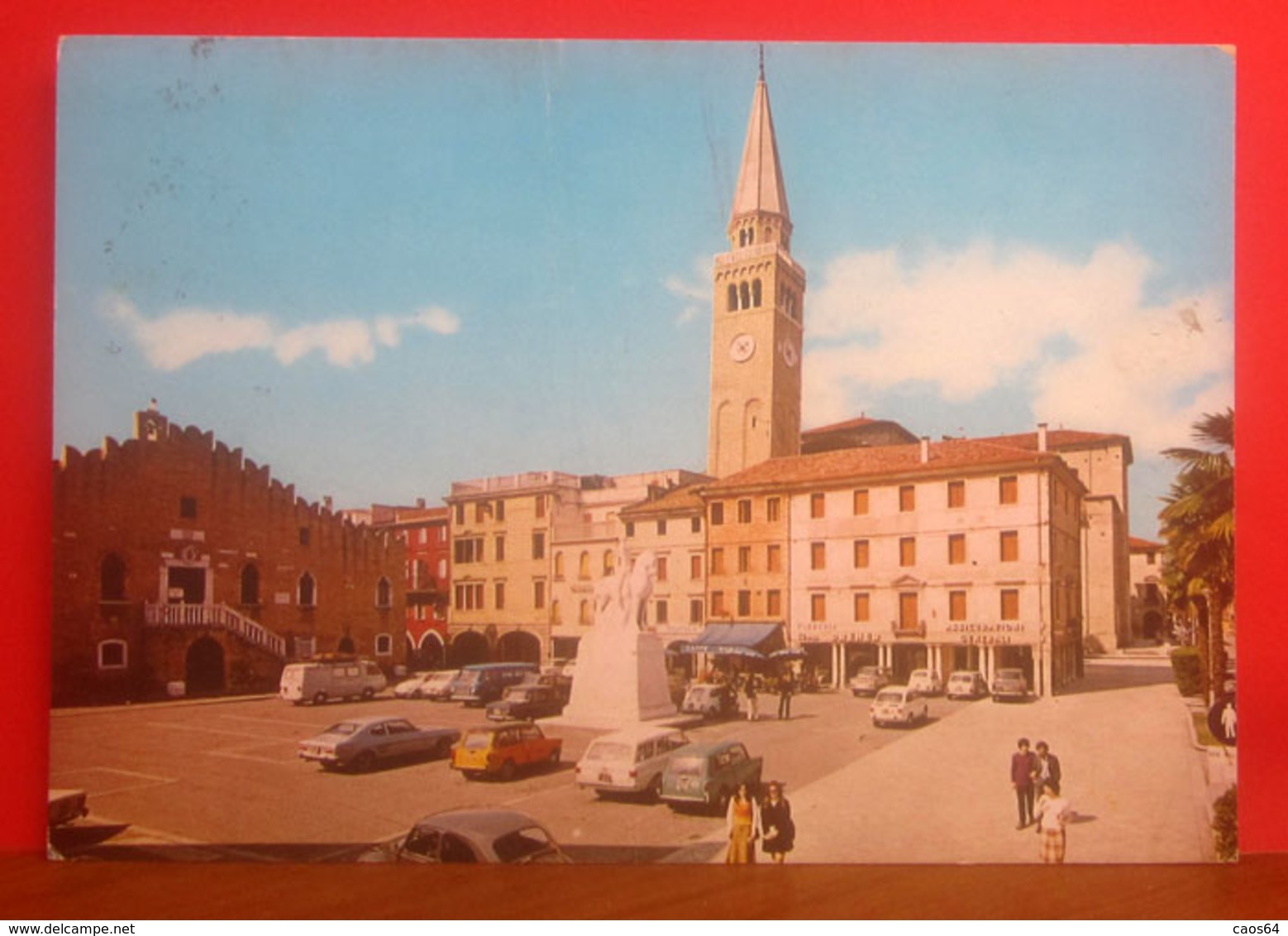 PORTOGRUARO (VE) Piazza Repubblica - Auto Cars Insegne Birra Dreher - Assicurazioni Generali Cartolina 1972 - Other & Unclassified