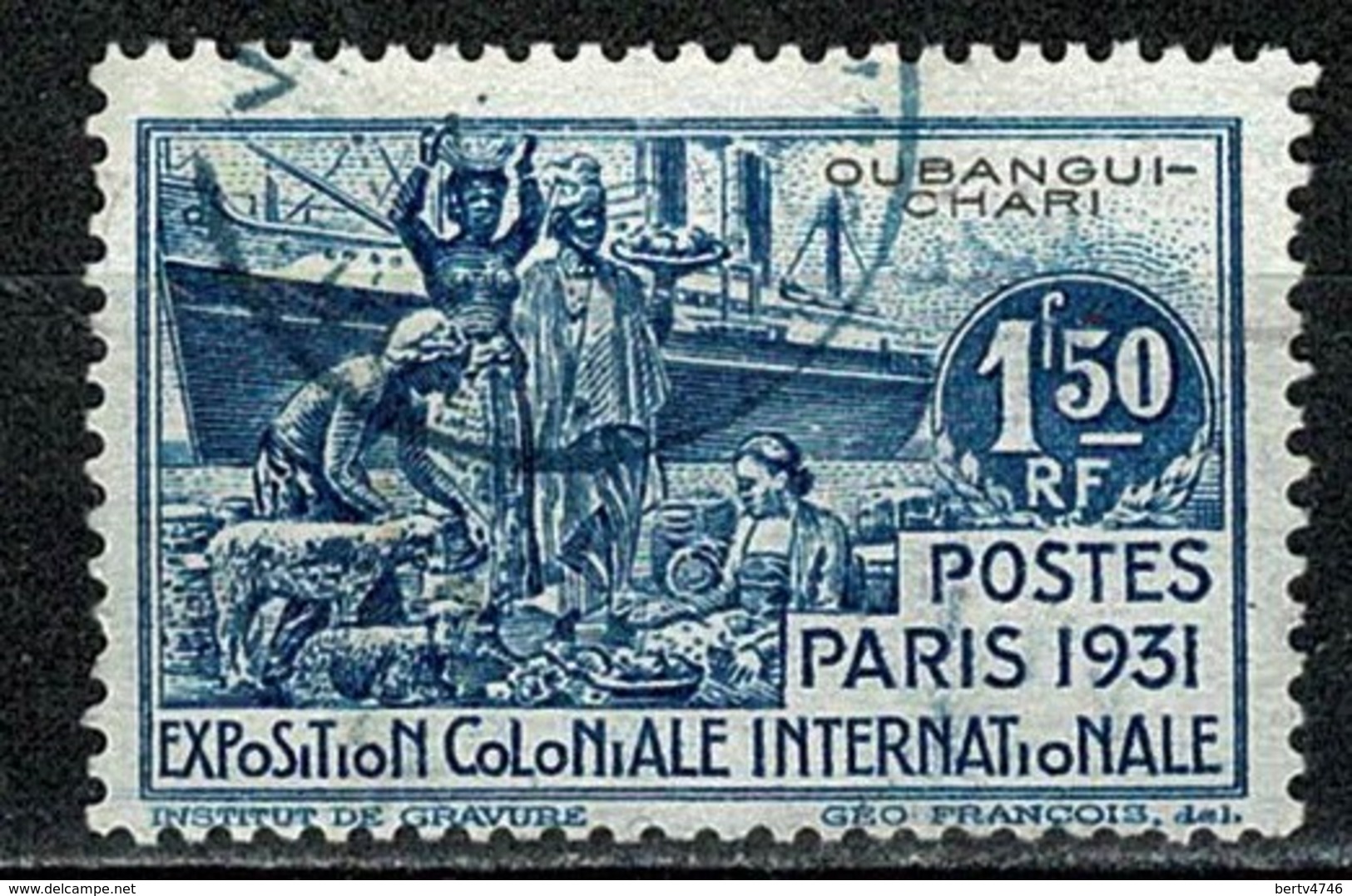 Oubangui 1931 - Yv 87,  - Obl. -  Gebr. - Used - Oblitérés