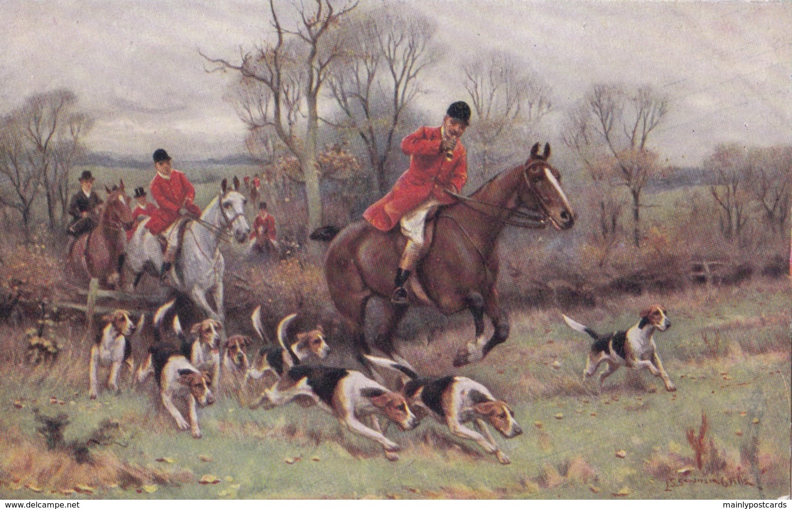 AS72 Sports - Fox Hunting - Entering A Field - Artist Signed - Jacht