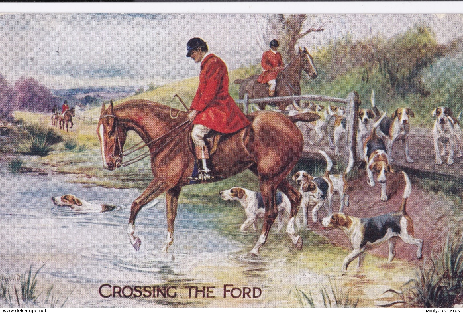 AS72 Sports - Fox Hunting - Crossing The Ford - Tuck Oilette - Hunting