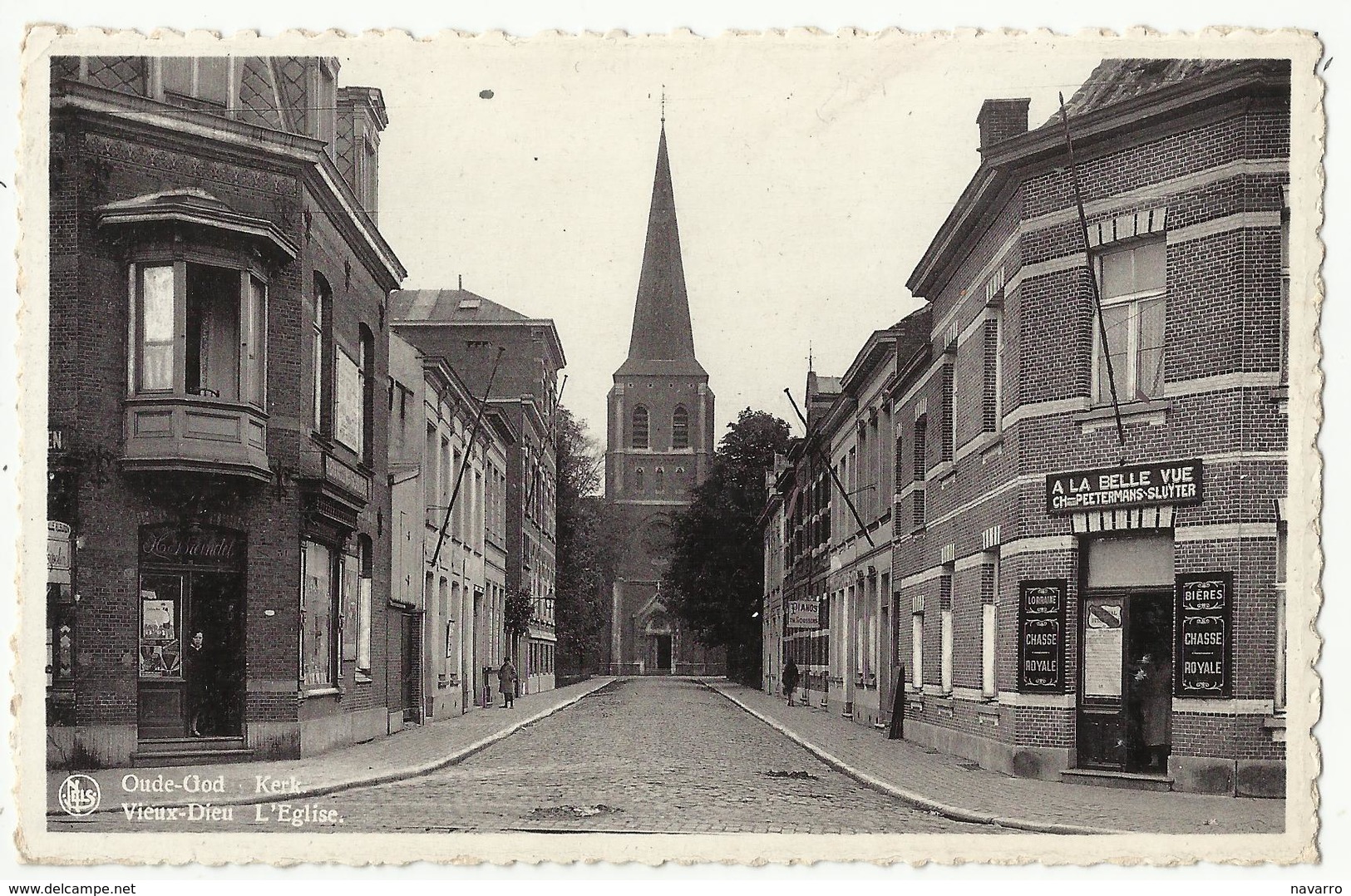OUDE-GOD (Mortsel) Kerk - Café "A La Belle Vue" Peetermans-Sluyter - Mortsel
