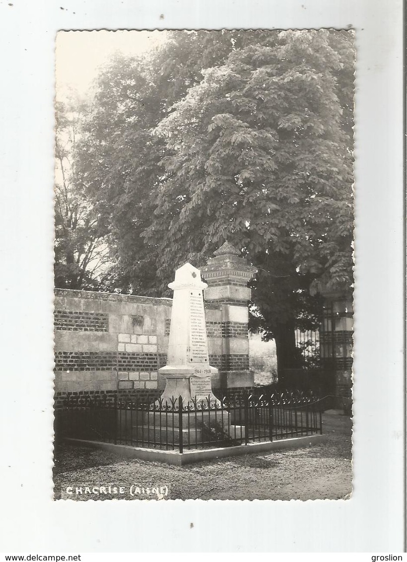 CHACRISE (AISNE) CARTE PHOTO DU MONUMENT AUX MORTS 1914 1918 - Sonstige & Ohne Zuordnung