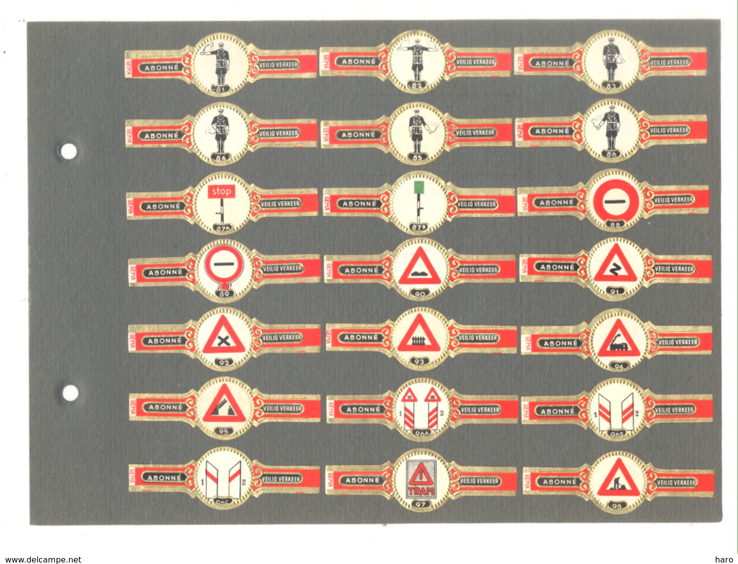 Bagues De Cigares Série " Veilig Verkeer ( Code De La Route) " ABONNE En Néerlandais , 152 Pièces - Bagues De Cigares