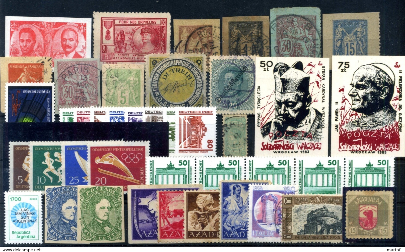 LOT WORLD STAMPS - Classici, MNH **, annullati, alto valore di catalogo // Partenza 1€