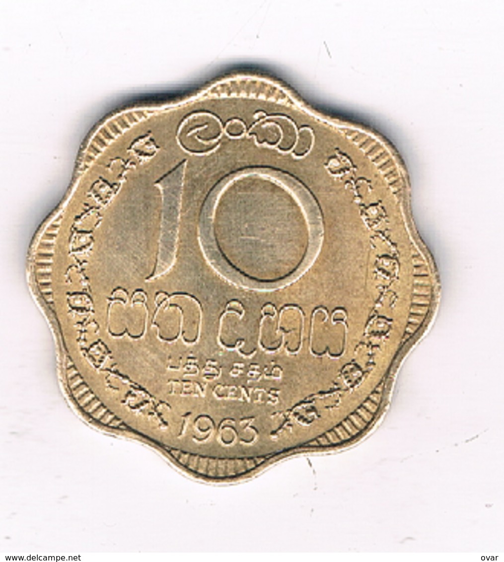 10 CENTS 1963 SRI LANKA /5782/ - Sri Lanka