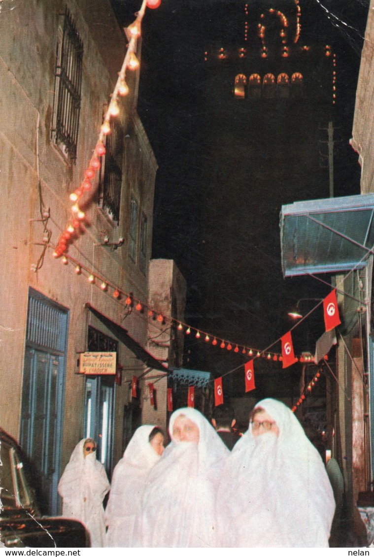 TUNIS-RUE SIDI BEN AROUS-MOSQUEE ZITOUNA- VIAGGIATA 1968   FG - Tunisia