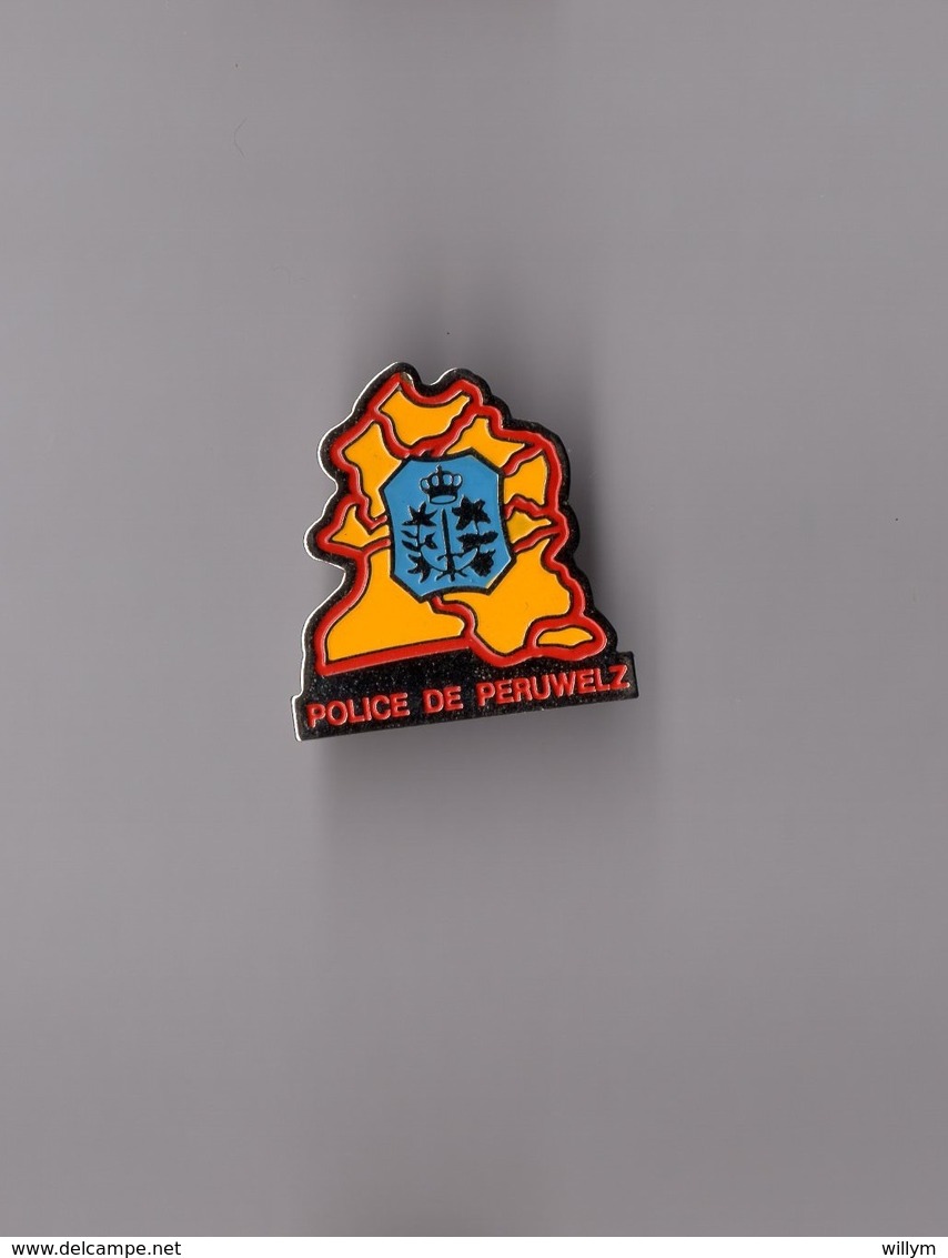 Pin's Police De Peruwelz Belgique (argenté) Hauteur: 2,5 Cm - Police