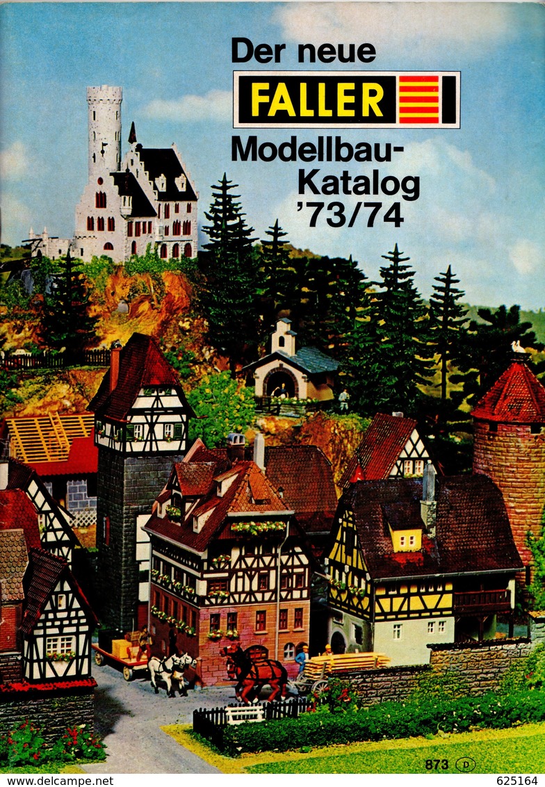 Catalogue FALLER 1973-74 HO N Zubehör Lokschuppen Häuser Flugzeuke Auto Hit Car + Preis DM - Allemand