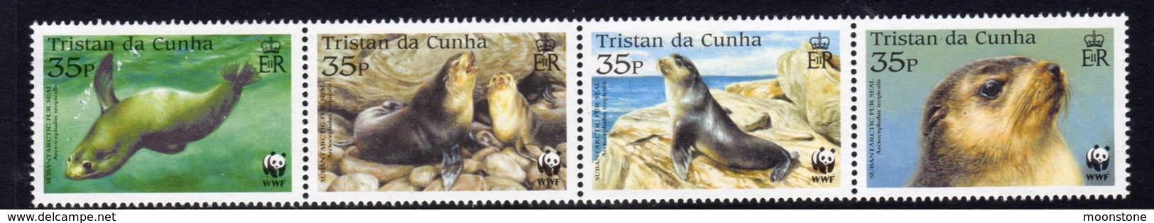 Tristan Da Cunha 2004 Endangered Species, Fur Seal Strip Of 4, MNH, SG 800/3 - Tristan Da Cunha