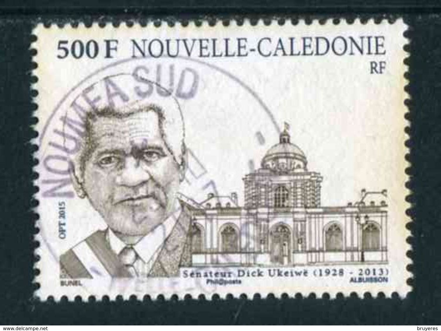 TIMBRE Oblit. De 2015 "500 F - Sénateur Dick Ukreiwë - Used Stamps