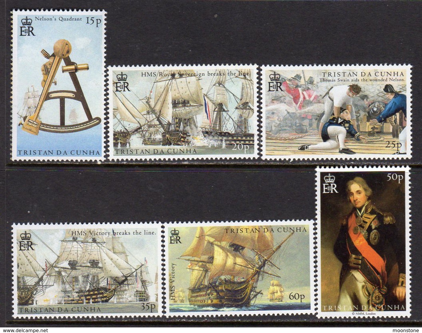 Tristan Da Cunha 2005 Bicentenary Of Battle Of Trafalgar I Set Of 6, MNH, SG 811/6 - Tristan Da Cunha