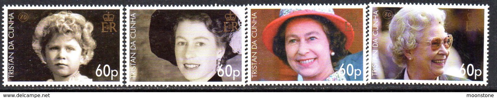 Tristan Da Cunha 2006 Queen's 80th Birthday Set Of 4, MNH, SG 860/3 - Tristan Da Cunha