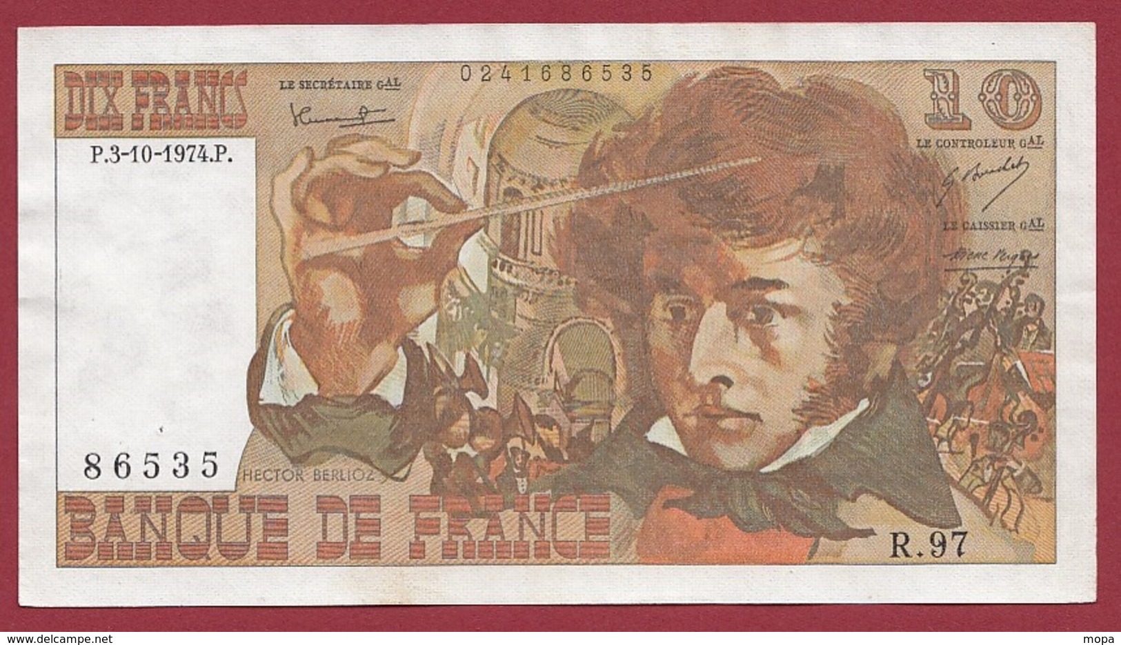 10 Francs "Berlioz" Du 07/02/1974.O---F/TTB+----ALPH.R.27 - 10 F 1972-1978 ''Berlioz''