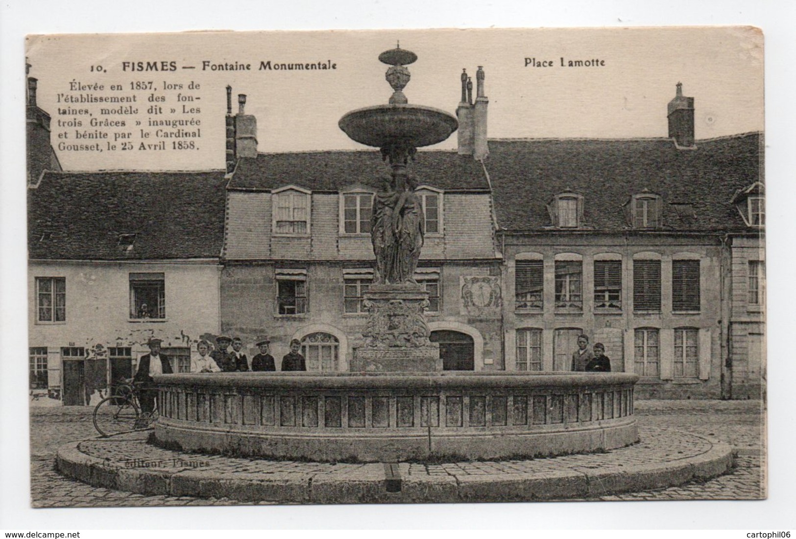 - CPA FISMES (51) - Fontaine Monumentale - Place Lamotte 1916 (avec Personnages) - Edition C. G. N° 10 - - Fismes