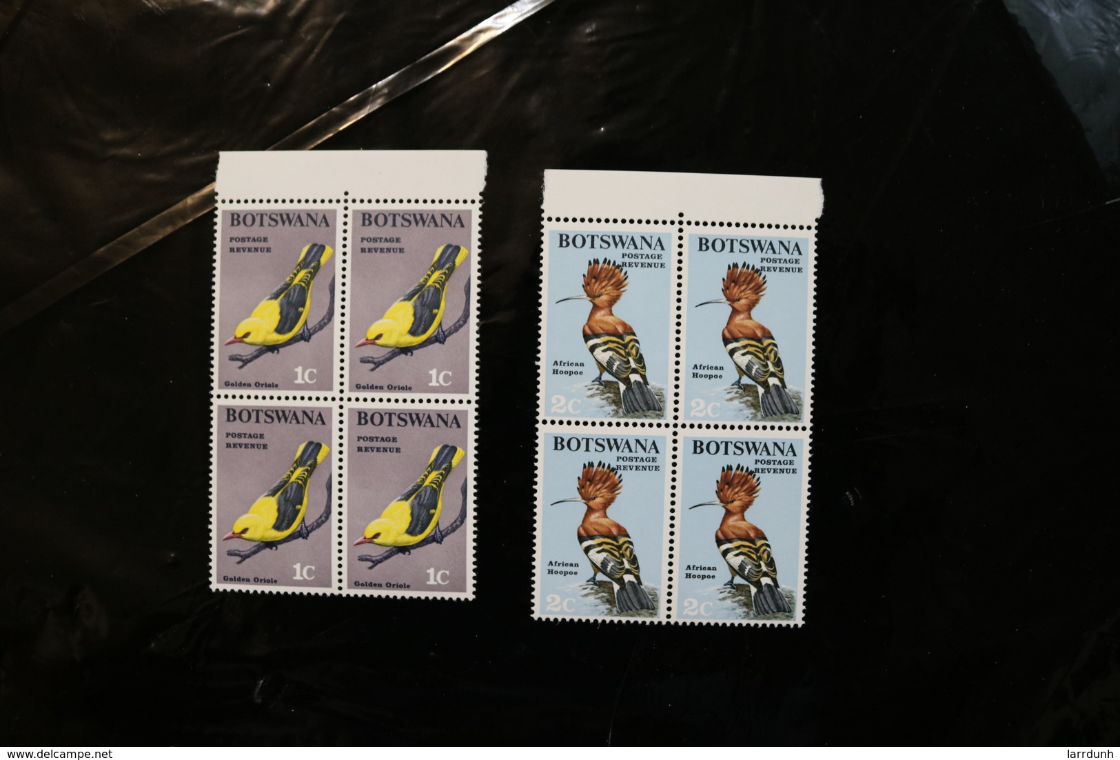 Botswana 19-20 European Golden Oriole African Hoopoe Birds  Blocks 4  MNH 1967 A04s - Botswana (1966-...)