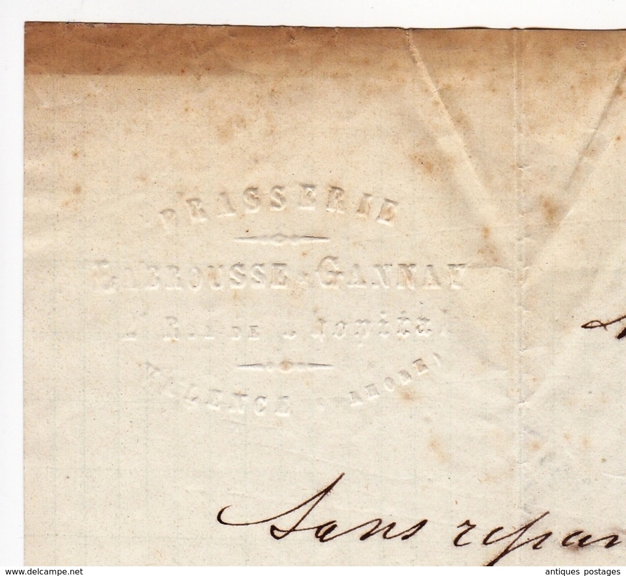 Lettre 1871 Valence Drôme Labrousse & Gannay Brasseur Brasserie Bière Beer Brewery Brewer