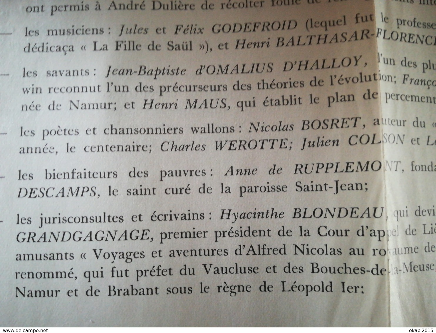 LES FANTÔMES DES RUES DE NAMUR LIVRE AVEC DÉDICACE DE L AUTEUR A. Dulière Année 1956 RÉGIONALISME Belgique