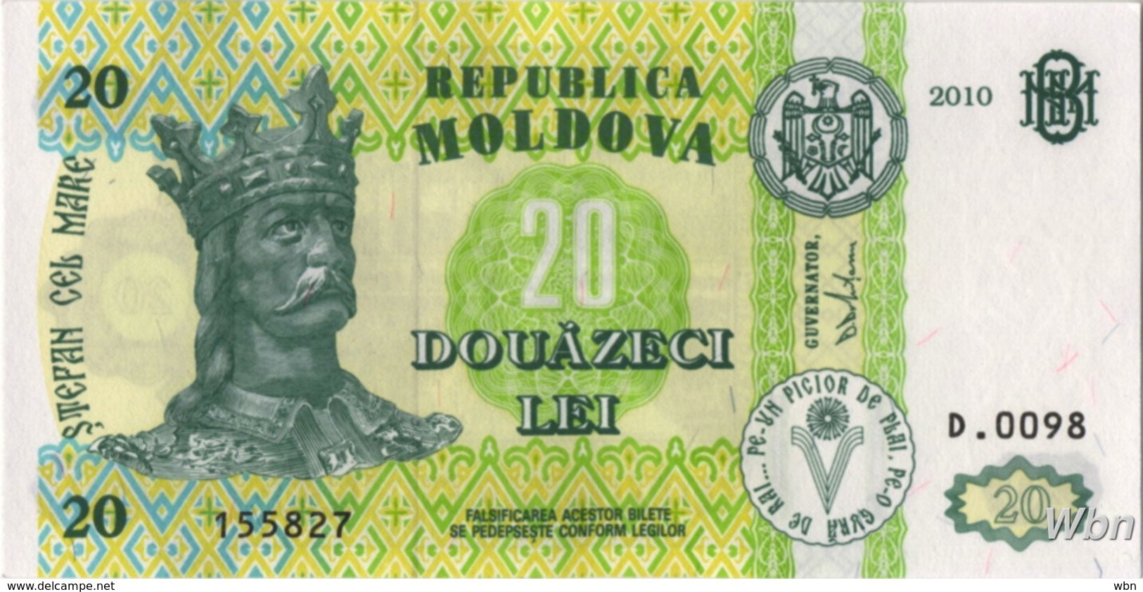 Moldavie 20 Lei (P13) 2010 -UNC- - Moldavia